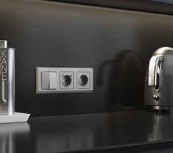 W1171765/ Розетка с заземлением, шторками и USB тип A+C  (серебряный матовый)