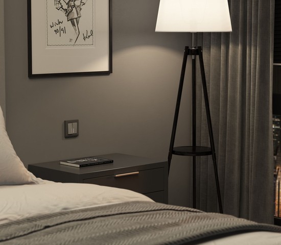 W1122165/ Выключатель двухклавишный проходной с подсветкой (серебряный матовый)