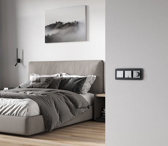 W1112165/ Выключатель одноклавишный проходной с подсветкой (серебряный матовый)