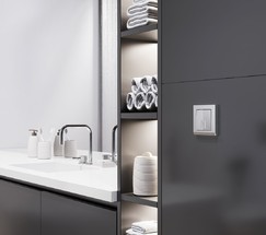 W1120165/ Выключатель двухклавишный с подсветкой (серебряный матовый)