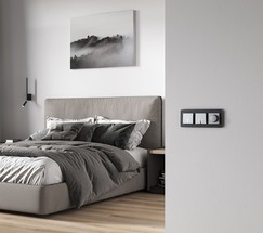 W1110165/ Выключатель одноклавишный с подсветкой (серебряный матовый)