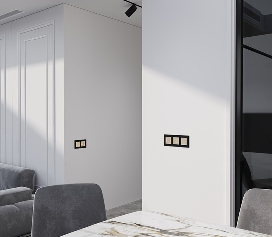 W4522011/ Сенсорный выключатель двухклавишный с подсветкой (шампань)