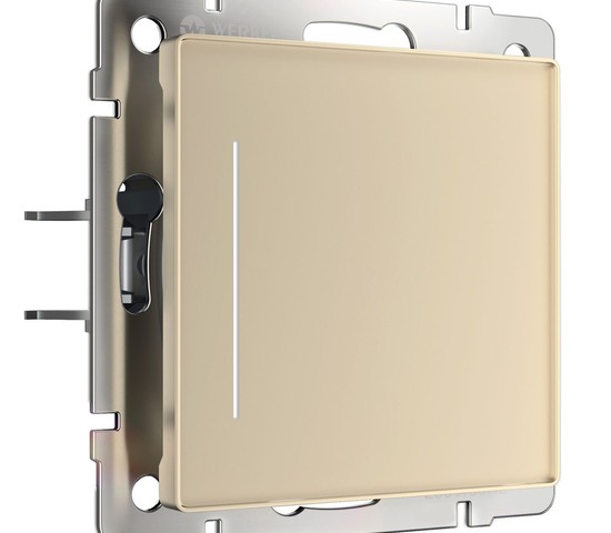 W4512011/ Сенсорный выключатель одноклавишный с подсветкой (шампань)