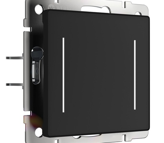 W4522008/ Сенсорный выключатель двухклавишный с подсветкой (черный)