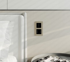 W4522008/ Сенсорный выключатель двухклавишный с подсветкой (черный)