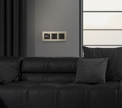 W4522008/ Сенсорный выключатель двухклавишный с подсветкой (черный)