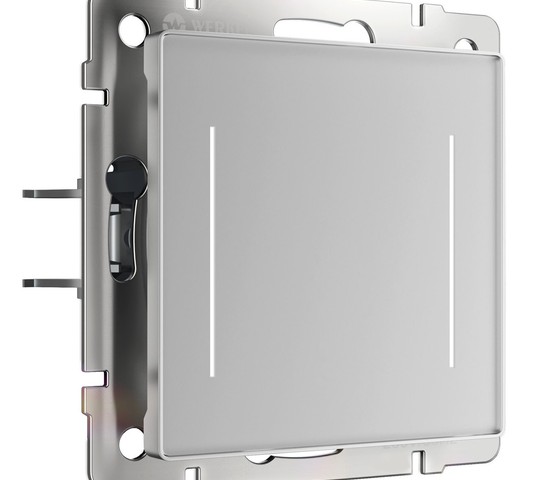 W4522006/ Сенсорный выключатель двухклавишный с подсветкой (серебряный)