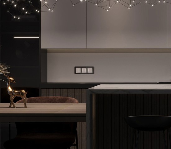 W4522001/ Сенсорный выключатель двухклавишный с подсветкой (белый)