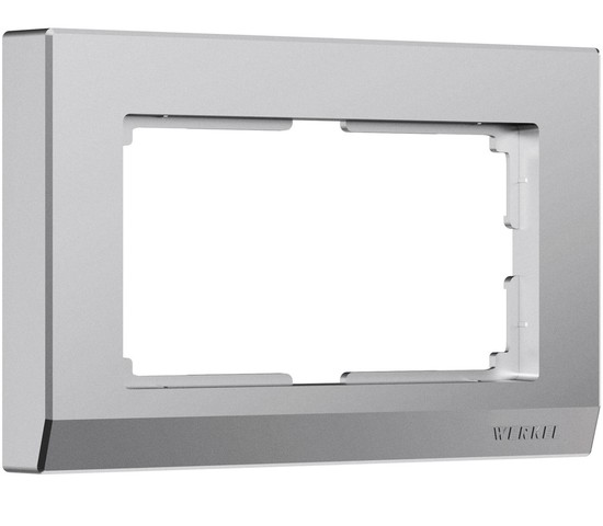 W0081865/ Рамка для двойной розетки Stark (серебряный матовый)