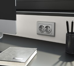 W0081865/ Рамка для двойной розетки Stark (серебряный матовый)