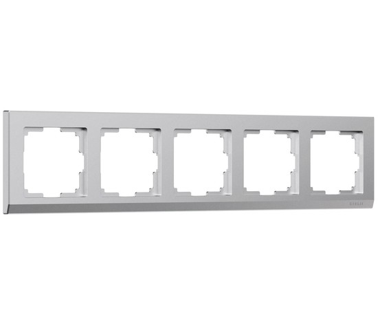 W0051865/ Рамка на 5 постов Stark (серебряный матовый)