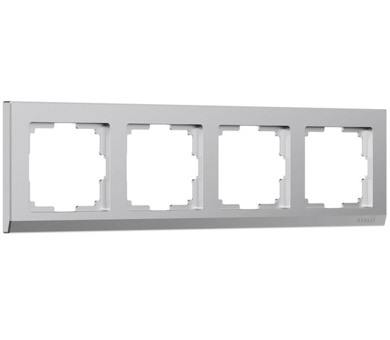 W0041865/ Рамка на 4 поста Stark (серебряный матовый)