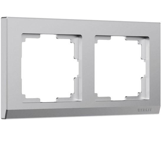 W0021865/ Рамка на 2 поста Stark (серебряный матовый)