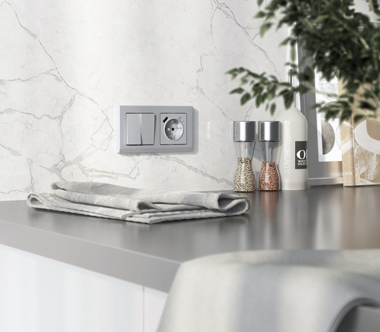 W0021865/ Рамка на 2 поста Stark (серебряный матовый)