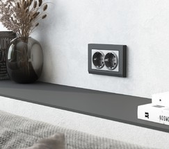 W0081864/ Рамка для двойной розетки Stark (графит матовый)