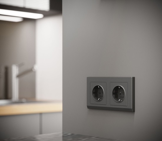 W0021864/ Рамка на 2 поста Stark (графит матовый)