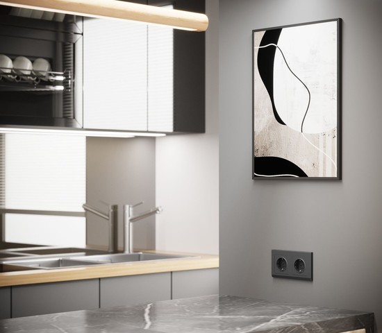 W0021864/ Рамка на 2 поста Stark (графит матовый)