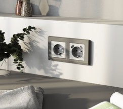 W0021864/ Рамка на 2 поста Stark (графит матовый)