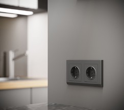 W0021864/ Рамка на 2 поста Stark (графит матовый)