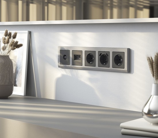 W1179564/ Накладка для розетки USB  (графит матовый)