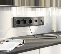 W1183064/ ТВ-розетка оконечная (графит матовый)