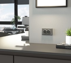 W1172064/ Розетка двойная с заземлением (графит матовый)