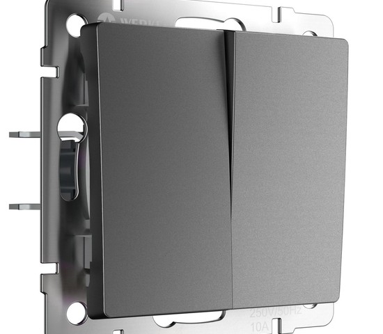 W1122064/ Выключатель двухклавишный проходной (графит матовый)