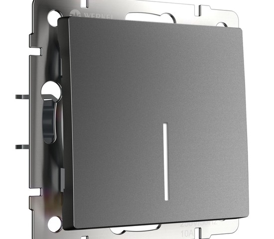 W1110164/ Выключатель одноклавишный с подсветкой (графит матовый)