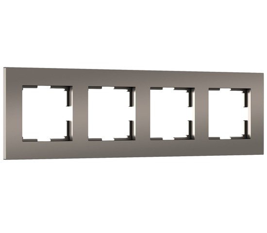 W0042963/ Рамка на 4 поста Slab (бронза матовый)