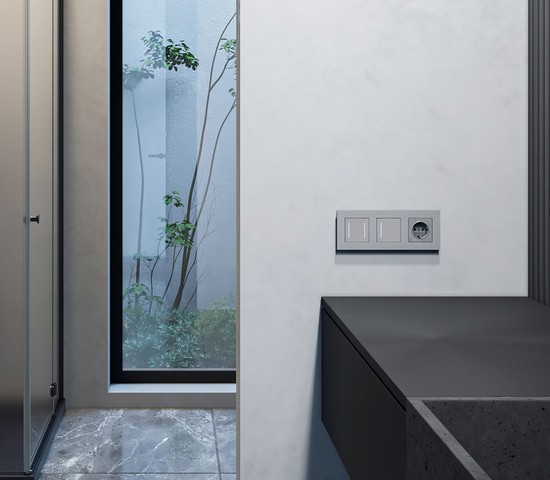 W0032965/ Рамка на 3 поста Slab (серебро матовый)