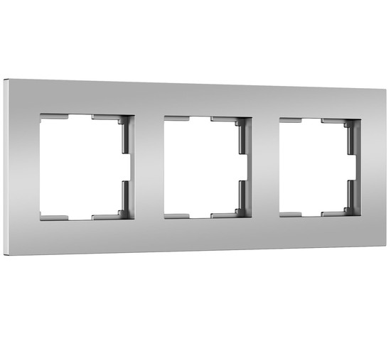 W0032965/ Рамка на 3 поста Slab (серебро матовый)