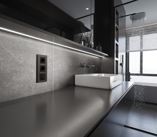 W0032963/ Рамка на 3 поста Slab (бронза матовый)