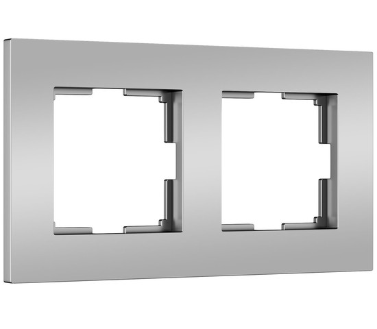 W0022965/ Рамка на 2 поста Slab (серебро матовый)