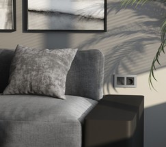 W0022965/ Рамка на 2 поста Slab (серебро матовый)