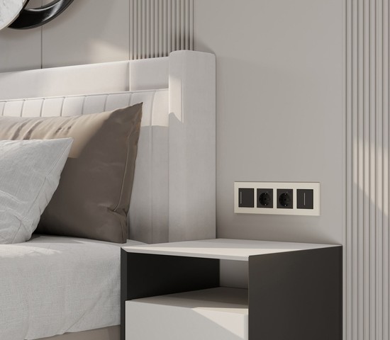 W0042962/ Рамка на 4 поста Slab (айвори матовый)