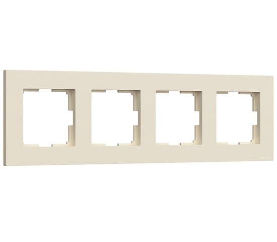W0042962/ Рамка на 4 поста Slab (айвори матовый)