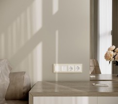 W0042962/ Рамка на 4 поста Slab (айвори матовый)