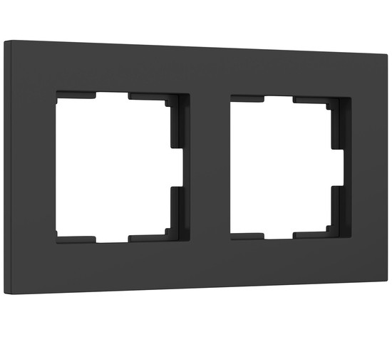 W0022908/ Рамка на 2 поста Slab (черный матовый)