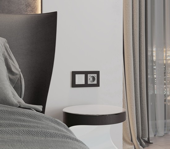 W0022908/ Рамка на 2 поста Slab (черный матовый)