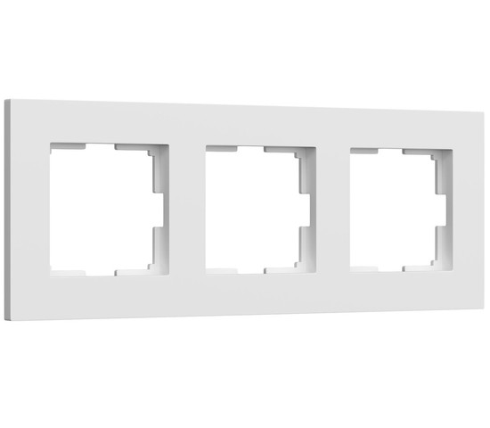 W0032961/ Рамка на 3 поста Slab (белый матовый)