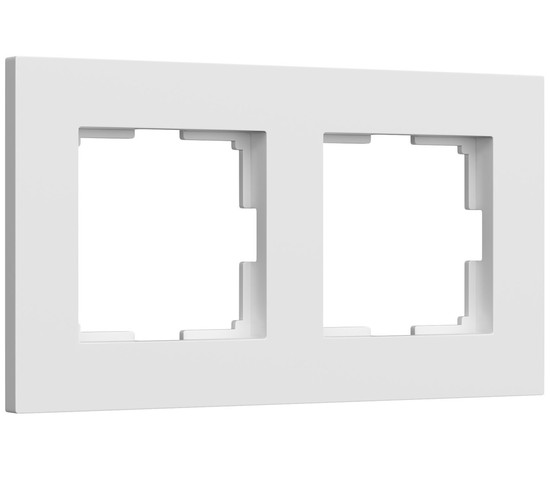 W0022961/ Рамка на 2 поста Slab (белый матовый)