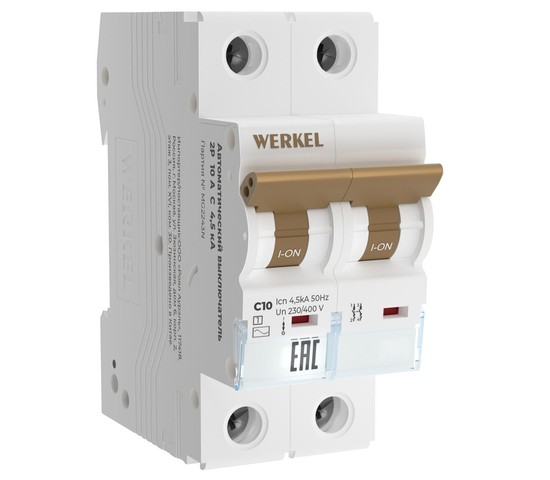 W902P104 / Автоматический выключатель 2P  10 A  C  4,5 кА