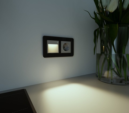 W1154606/ Встраиваемая LED подсветка три режима с датчиком движения  (серебряный)