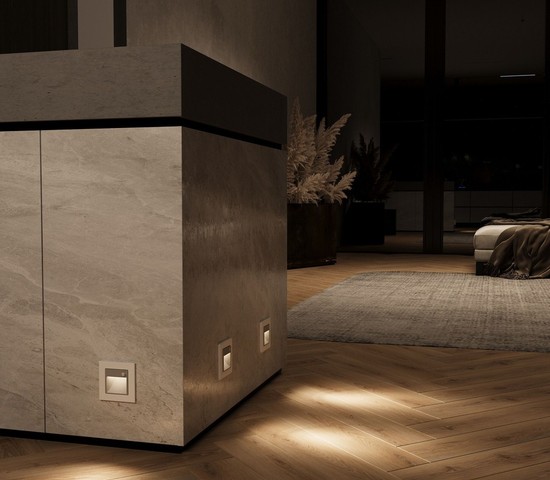 W1154606/ Встраиваемая LED подсветка три режима с датчиком движения  (серебряный)