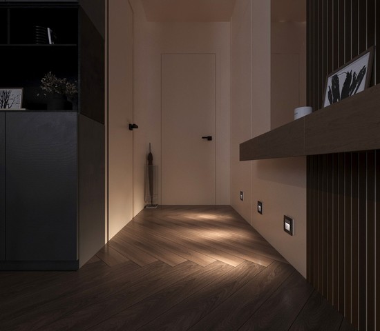 W1154606/ Встраиваемая LED подсветка три режима с датчиком движения  (серебряный)