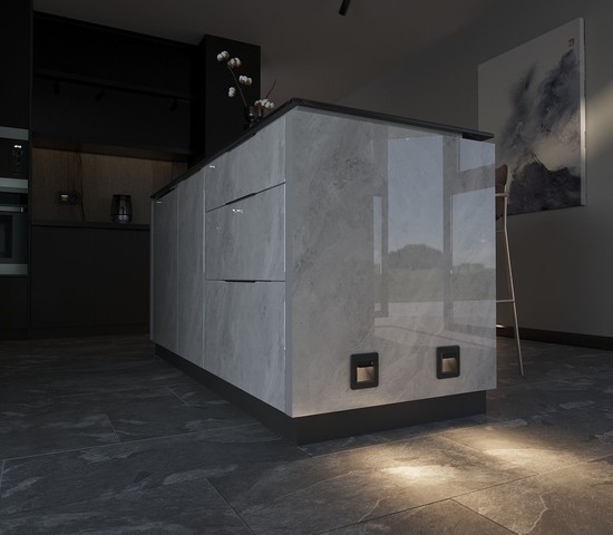 W1154608/ Встраиваемая LED подсветка три режима с датчиком движения  (черный матовый)