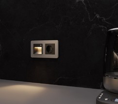 W1154608/ Встраиваемая LED подсветка три режима с датчиком движения  (черный матовый)