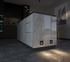 W1154608/ Встраиваемая LED подсветка три режима с датчиком движения  (черный матовый)