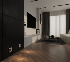 W1154608/ Встраиваемая LED подсветка три режима с датчиком движения  (черный матовый)