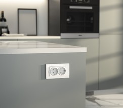 W1172061/ Розетка двойная с заземлением (белый матовый)